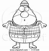Chubby Lumberjack Surprised Male Clipart Cartoon Thoman Cory Outlined Coloring Vector Depressed Female 2021 Clipartof sketch template