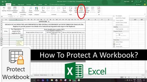 protect  workbook  microsoft excel  tutorial  teacher youtube