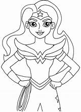Coloring Dc Pages Superhero Girl Girls Wonder Woman sketch template