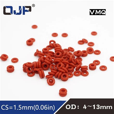 10pcs Lot Red Silicon Ring Silicone O Ring 1 5mm Thickness Od4 5 6 7 8