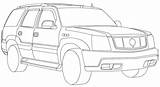 Coloring Cadillac Escalade Pages Drawing Printable Line Cars Template sketch template