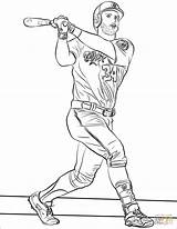 Mlb Trout Pitcher Softball Harper Bryce sketch template