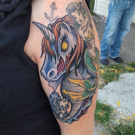 fatetattooerzombie unicorn color unicorn zombie tattoo