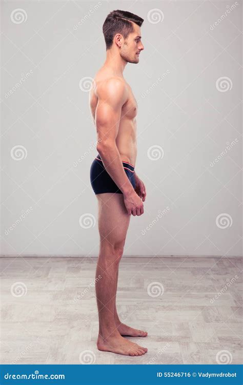 side view portrait   muscular man stock photo image   good
