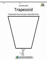 Shapes Trapezoid Coloring Trapezium Pages Color Math Clip Clipart Grade Triangle First sketch template