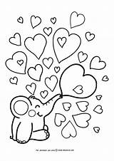 Coloring Pages Heart Elephant Boyfriend Valentine Printable Hearts Baby Color Ipad Easy Valentines Preschoolers Oksancia Kids Cute Simple Rondy Print sketch template