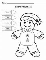 Gingerbread Man Coloring Counting Christmas Printable Color Number Worksheets Teacherspayteachers Preschool Numbers Kids Kindergarten Activities Crafts Prek Activity Subject Sheets sketch template