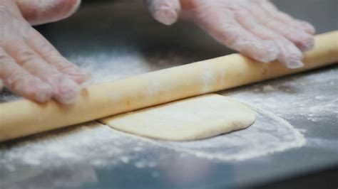 restaurant kitchen man making dough stock footage sbv