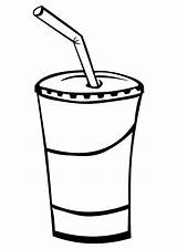 Juice Drinks Coloring Pages Drink Glass Soft Food sketch template