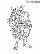 Overwatch Doomfist раскраски sketch template
