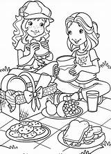 Picnic Coloring Pages Family Holly Hobbie Getcolorings Picnics Getdrawings Go Amy Popular Color Colorings sketch template