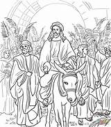 Jerusalem Entry Into Jesus Coloring Pages Triumphal Drawing Enters Donkey Printable Kleurplaten Sheet Holy Sunday Supercoloring Week Bible Kids Sheets sketch template