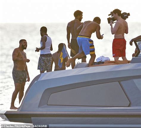 drake popcaan spotted partying on barbados boat trip buzz