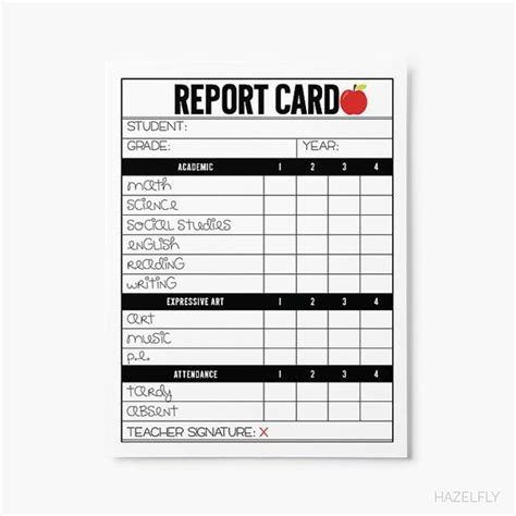 kids teacher report card printable report card template teacher