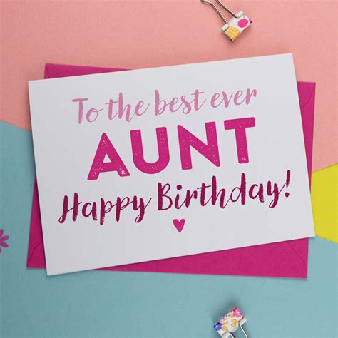 aunt birthday card     alphabet notonthehighstreetcom