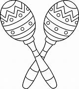 Maracas Cinco Mayo Instruments Sweetclipart Occasions Musicales Pintar Percusion Ocasiones Musique sketch template