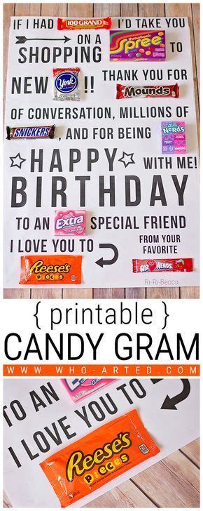candy gram birthday card   pinterest  bff birthday gift