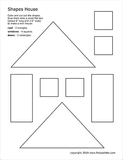 shapes house template  printable templates coloring pages