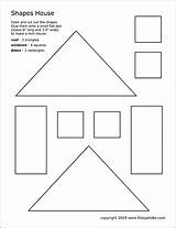 House Printable Shapes Template Templates Coloring Firstpalette Pages sketch template