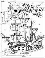 Coloriage Barco Pirata Halloween Coloringhome Cartoon Coloriages sketch template