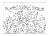 St Wales Davids David Dewi Colour Saint Welsh Dydd Children Kids National Crafts Cards Ichild Quiz Happy sketch template