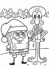 Coloring Christmas Spongebob Pages Printable Popular sketch template