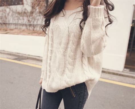Sweater Clothes Big Off White Cute Tumblr Knit Sweater