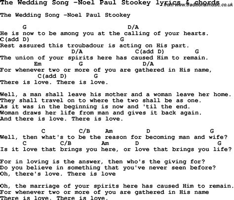 love song lyrics forthe wedding song noel paul stookey  chords