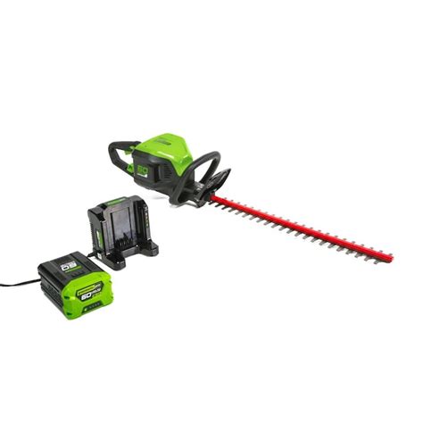 greenworks pro  volt max   dual cordless electric hedge trimmer