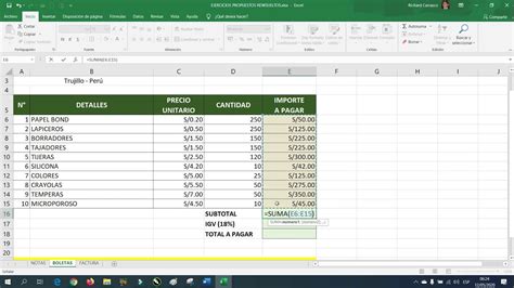 Ejercicios De Excel Con Funciones Ejercicios De Excel Resueltos My