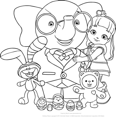 drawing rainbow ruby   friends   rainbow village coloring