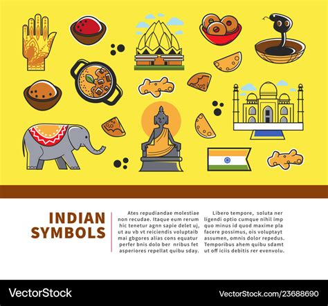 indian culture symbols  india landmarks vector image