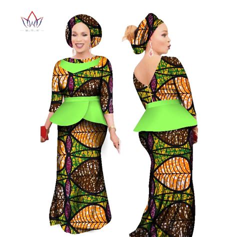 African Skirt Sets Printed Wax Two Piece Suits Bazin Riche Clothes For