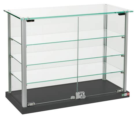 countertop display case  height adjustable shelves