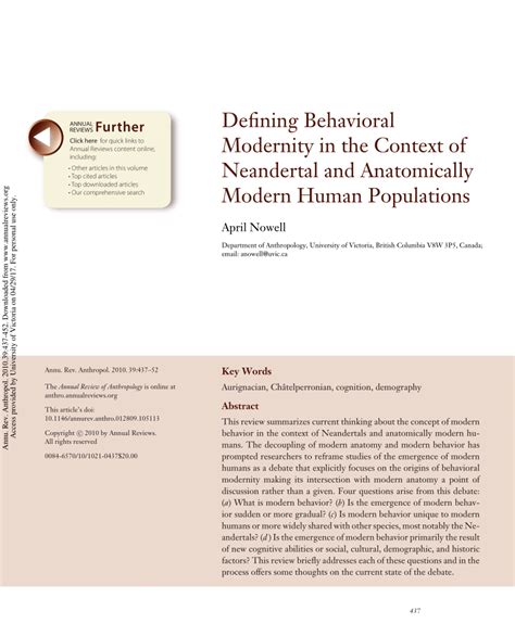 defining behavioral modernity   context  neandertal
