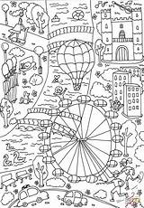 London Eye Coloring Pages Poster Printable Sketch Giant Template Supercoloring Book Categories sketch template