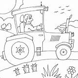 Tractor Coloring Pages Farm Farmer Colouring Printable Trailer Animals Transport Kids Print Color Sheets sketch template