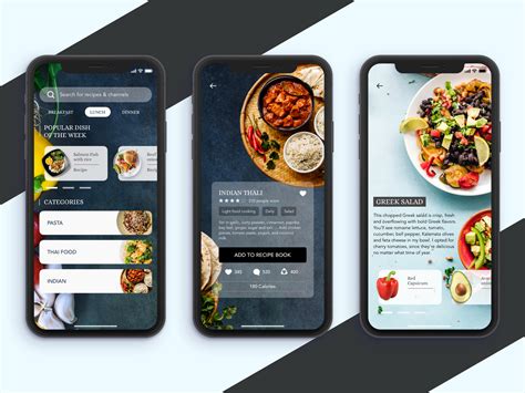 healthy food recipe app  taha  dribbble