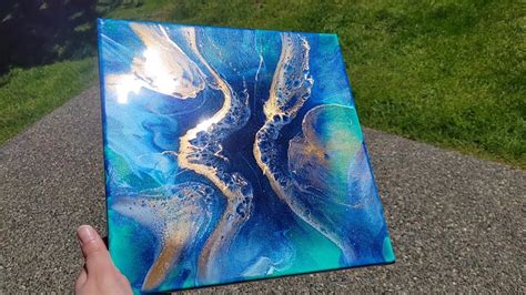 resin painting  canvas resin painting   acrylic pour resin art  easy