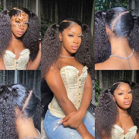 full lace wig  full lace human hair wigs curly  lace frontal wig deep wave laces front