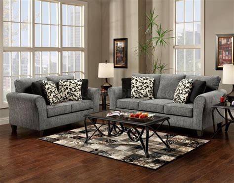 grey fabric modern sofa loveseat set woptions
