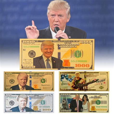 amerikaanse president donald trump nieuwe  dollar bill eerste lady melania  kleur goud