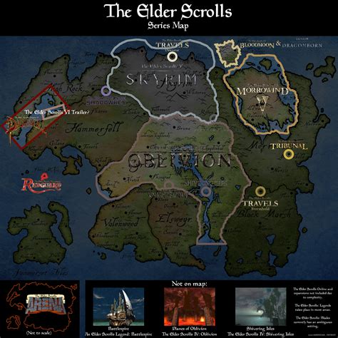 The Elder Scrolls Series Map [oc] Elderscrolls