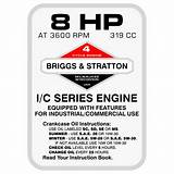 Briggs Stratton 8hp Decal sketch template