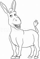 Shrek Donkey Coloring Pages Drawing Draw Cartoon Disney Colouring Burro Characters Step Kids Outline Animal Online Print Dragoart Do Drawings sketch template