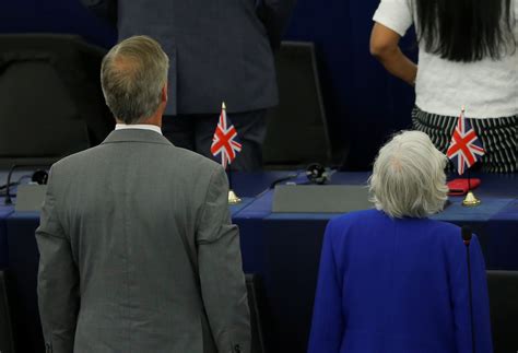 nigel farages brexit party turns    eu national anthem  parliament opening