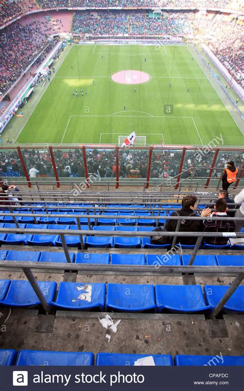 the san siro stadium during an ac milan football game