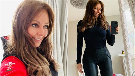 Carol Vorderman 60 Shows Off Her Hourglass Figure In Tight Leather