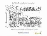 Sheet Chef Solus Caroling Coloring Christmas Box Right sketch template