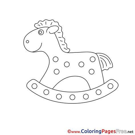 rocking horse  colouring page